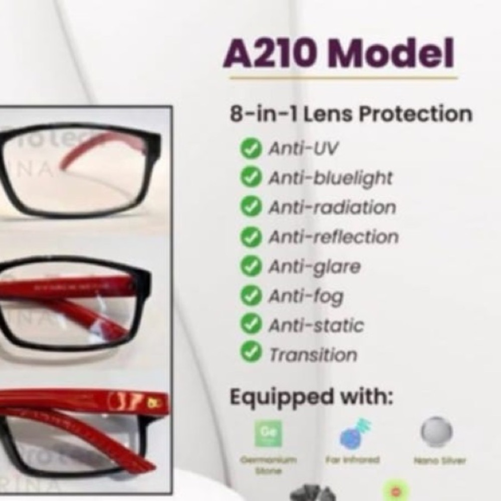 Black and Red A210 M Glasses